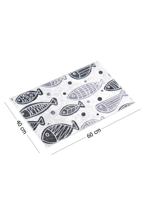 Mijölnir Fish Djt Alfombrilla de Baño 100% Poliéster Antideslizante Antialérgica 40 x 60 cm